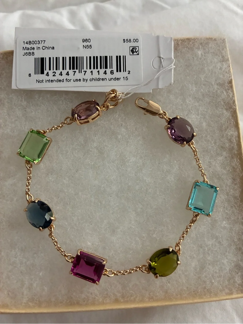 Ralph Lauren Gold-Tone Bracelet with Multicolor Gemstones - Picture 1 of 5